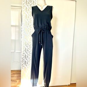 Lou & Grey Dark Charcoal Sleeveless V-Neck Jumpsuit SZ. XS